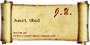Juszt Ubul névjegykártya